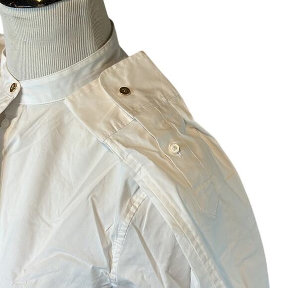 Ralph Lauren White “Vastia” Ruffle Top, Gold Button Accents, Petite, NWT - Picture 5 of 5